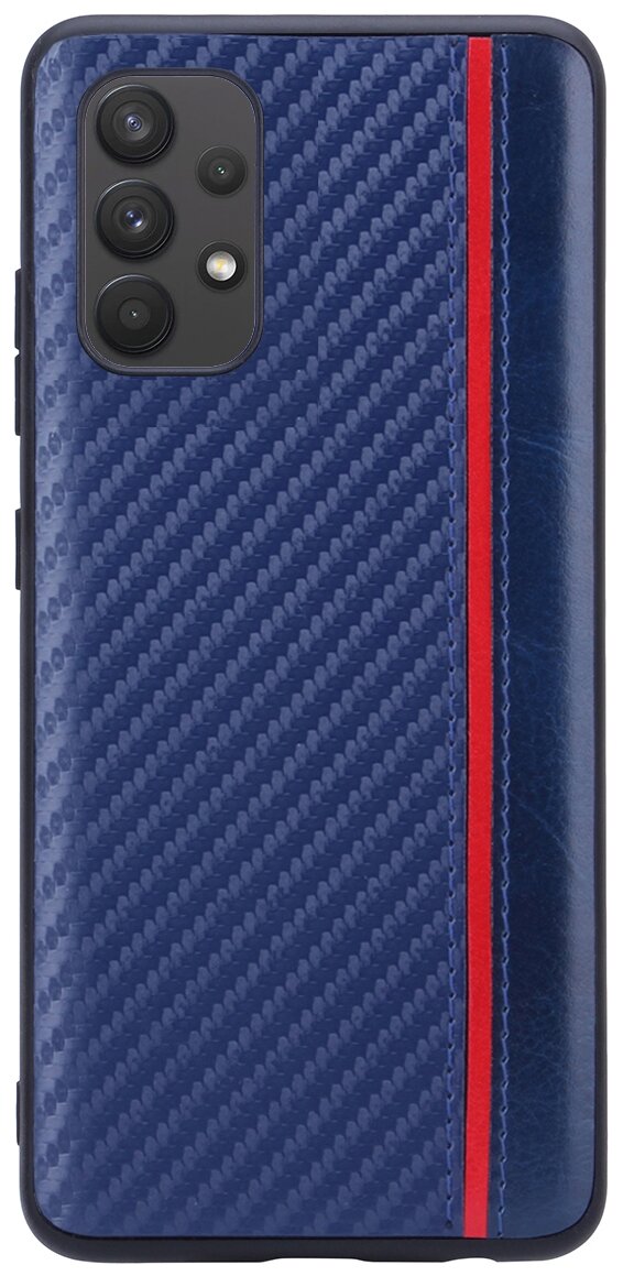 Чехол накладка G-Case Carbon для Samsung Galaxy A32 4(G) (Самсунг Гэлакси Галакси А32) SM-A325F, темно-синяя