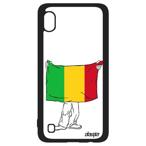 фото Противоударный чехол на // samsung galaxy a10 // "флаг мали с руками" патриот дизайн, utaupia, белый