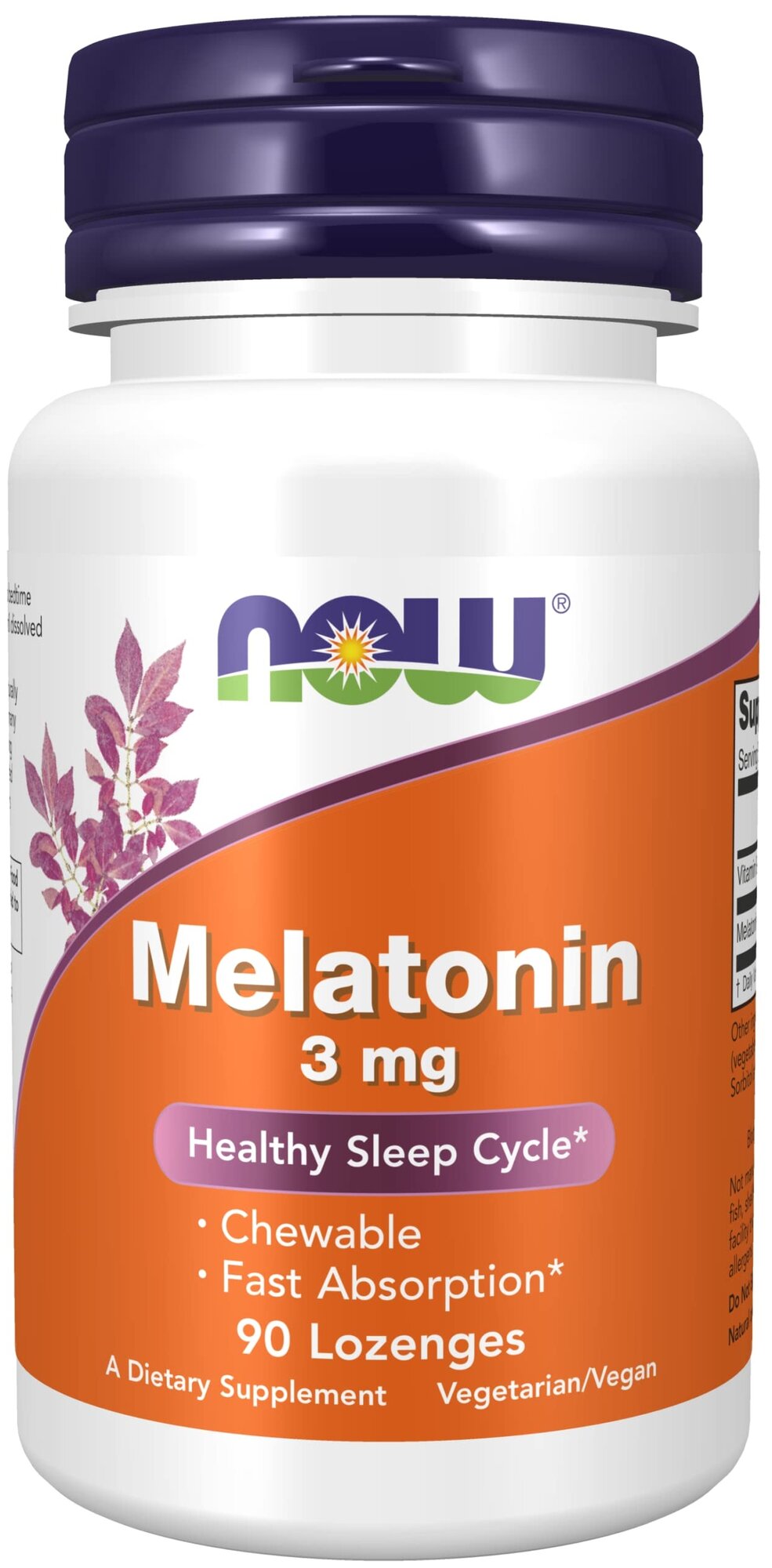 Пастилки NOW Melatonin жев. 3 мг, 150 г, 3 мг, 90 шт.