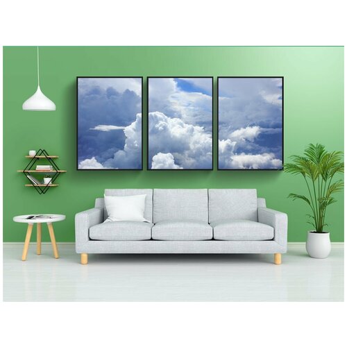 фото Набор модулных постеров для интерьера "облака, тяжелый, захватывающие дух" 60x90 см. в тубусе, без рамки lotsprints