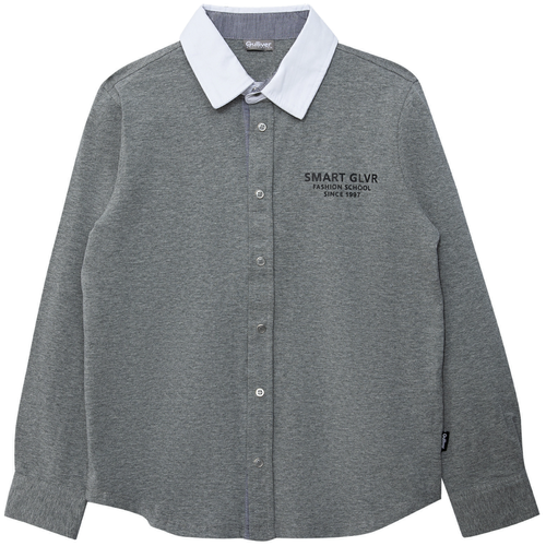 Школьная рубашка Gulliver, размер 134, серый