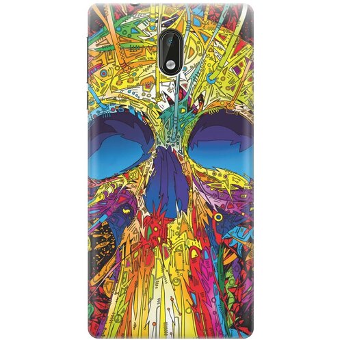 фото Re:pa накладка transparent для nokia 3 с принтом "череп красок"