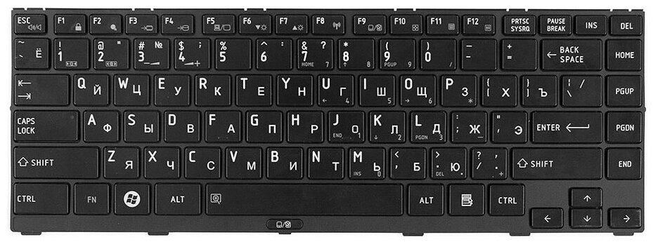 Клавиатура для ноутбука Toshiba MP-10N93SU-6356 черная с черной рамкой