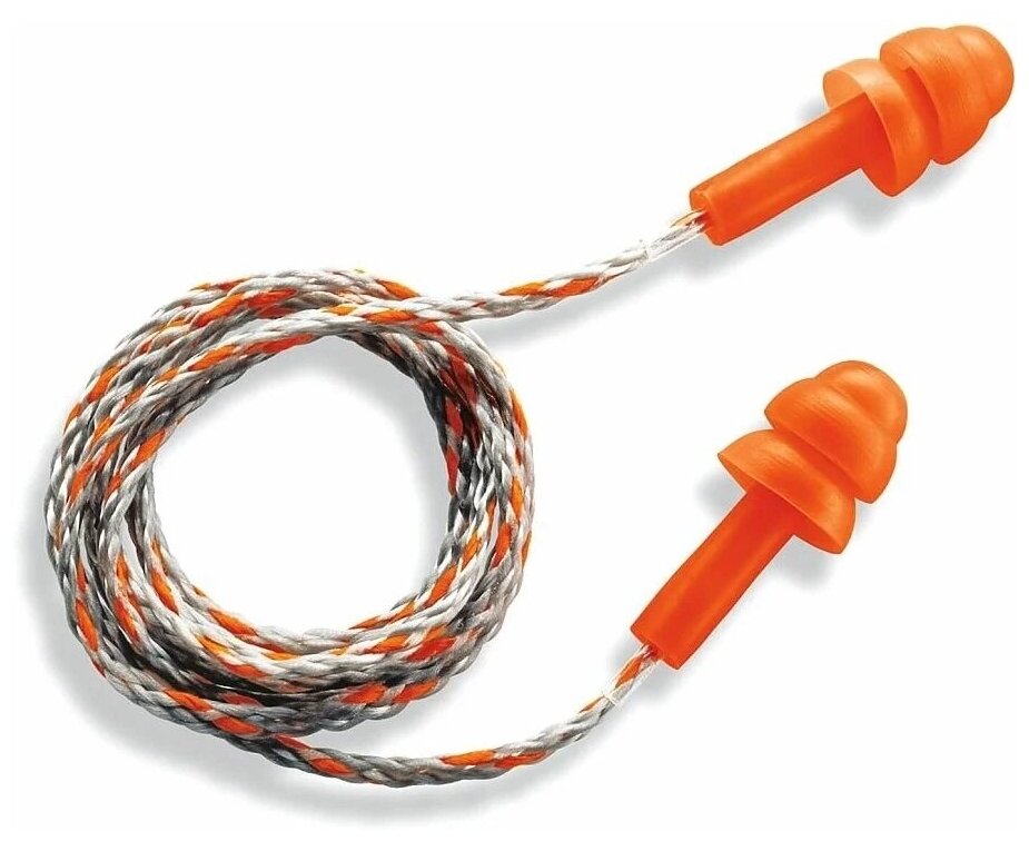 Противошумные вкладыши ( беруши ) UVEX™ Виспер Оранжевые ( Whisper Orange ) арт. 2111.237 со шнурком и кейсом для хранения