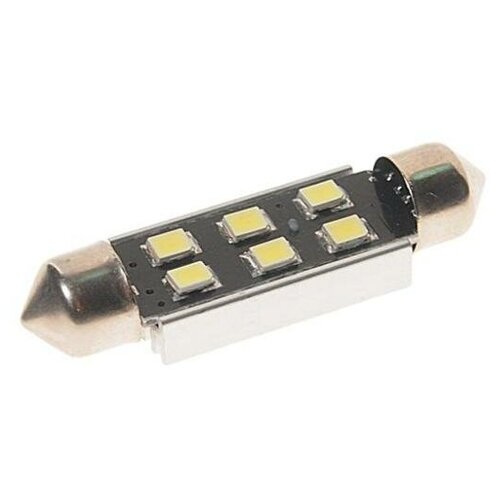 Лампа T11 (C5W) 24V SV8,5-8, 11*41мм, светодиодная. с обманкой CANbus 6SMD WHITE 6000K MEGAPOWER