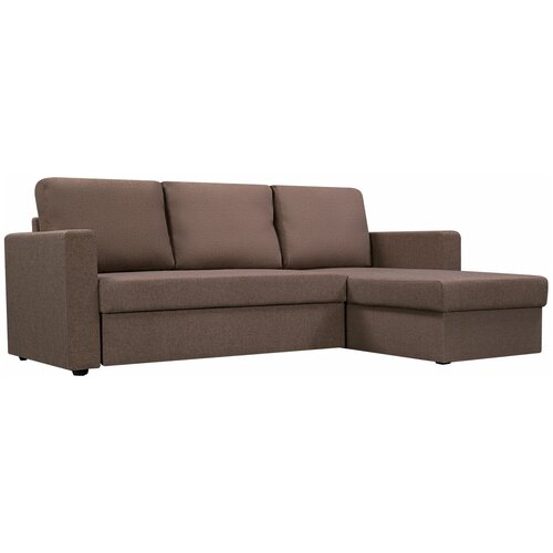 Угловой диван Турин рогожка коричневая