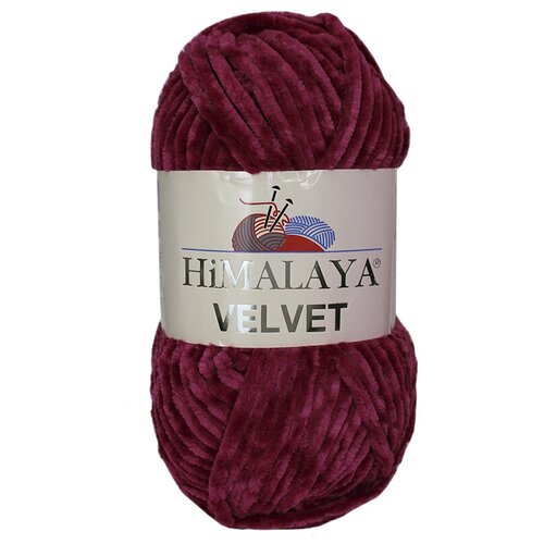 Пряжа плюшевая, велюровая Himalaya Velvet (Хималая вельвет) 100г/120м, 100% микрополиэстер, цвет: 90010 малина (бордовый), 1 моток пряжа плюшевая велюровая himalaya velvet хималая вельвет 100г 120м 100% микрополиэстер цвет 90039 ежевика бордово фиолетовый 1 моток