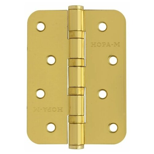 фото Петля дверная универсальная нора-м 4''-4вв-r10 (100*75*2,5) без колп. - матовое золото