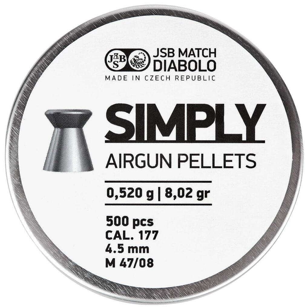 Пули JSB Simply 4,5 мм, 0,52 грамм, 500 штук