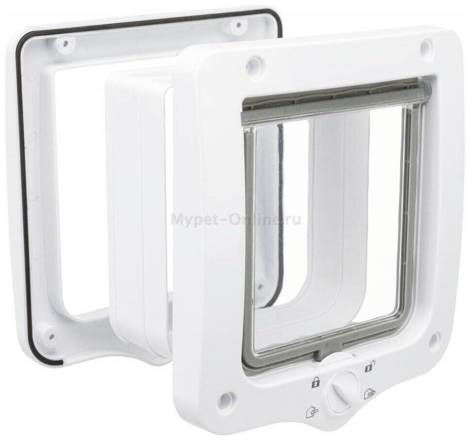 Дверца для кошек и собак Trixie 4-Way Flap Door, размер 20х22см, белый