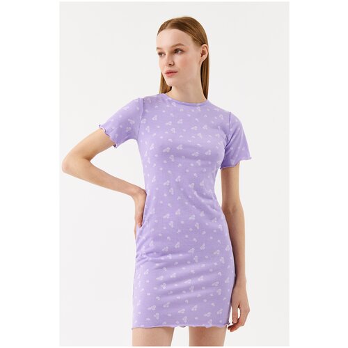 платье женское befree, цвет: фиолетовый принт, размер L