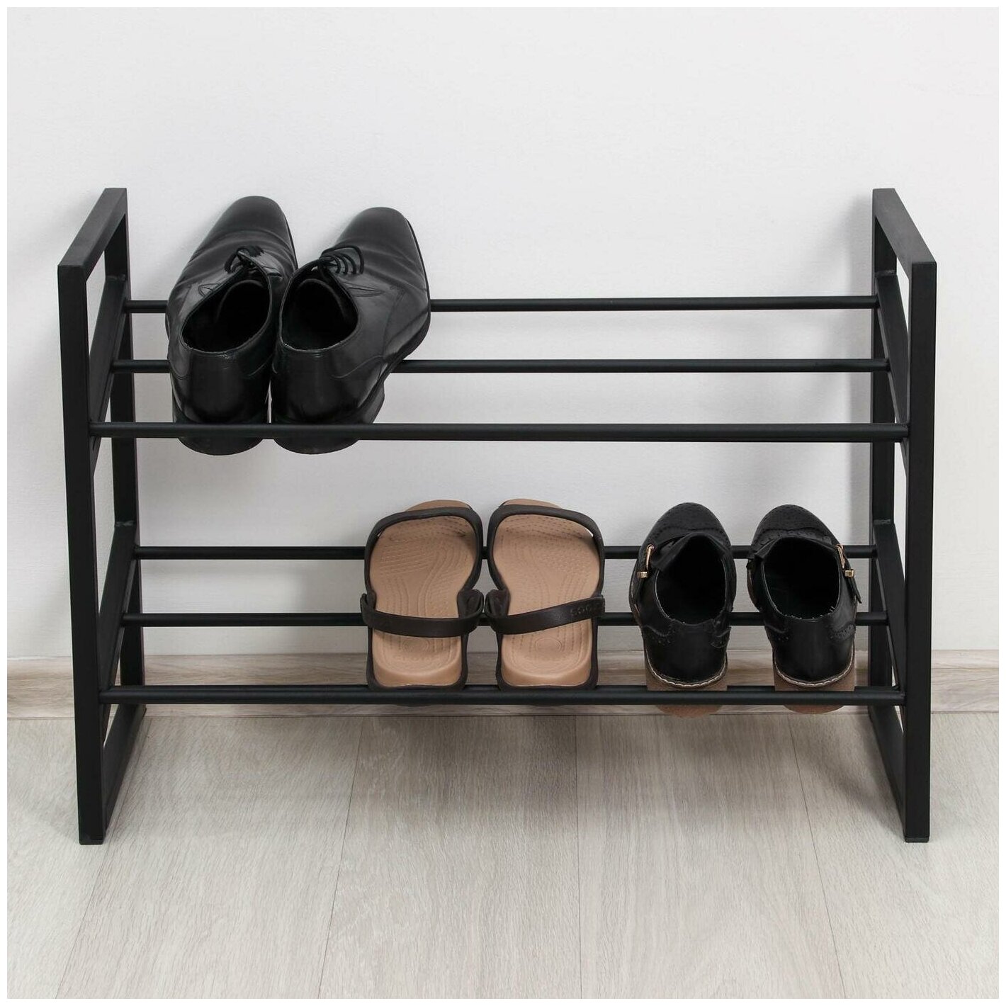 Полка для обуви "Авангард", 2 яруса, 70,5х30,5х50,5 см, цвет чёрный (1 шт.)