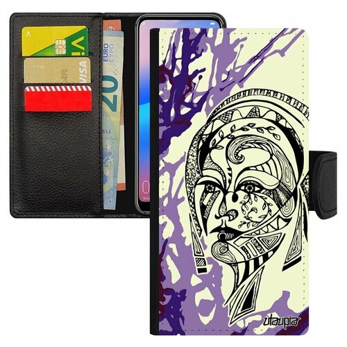 фото Чехол книжка для смарфона xiaomi redmi 6a, "портрет женщины" этнический цветок utaupia