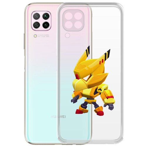 фото Чехол-накладка clear case brawl stars-ворон золотой меха для huawei p40 lite/nova 6 se/nova 7i krutoff group