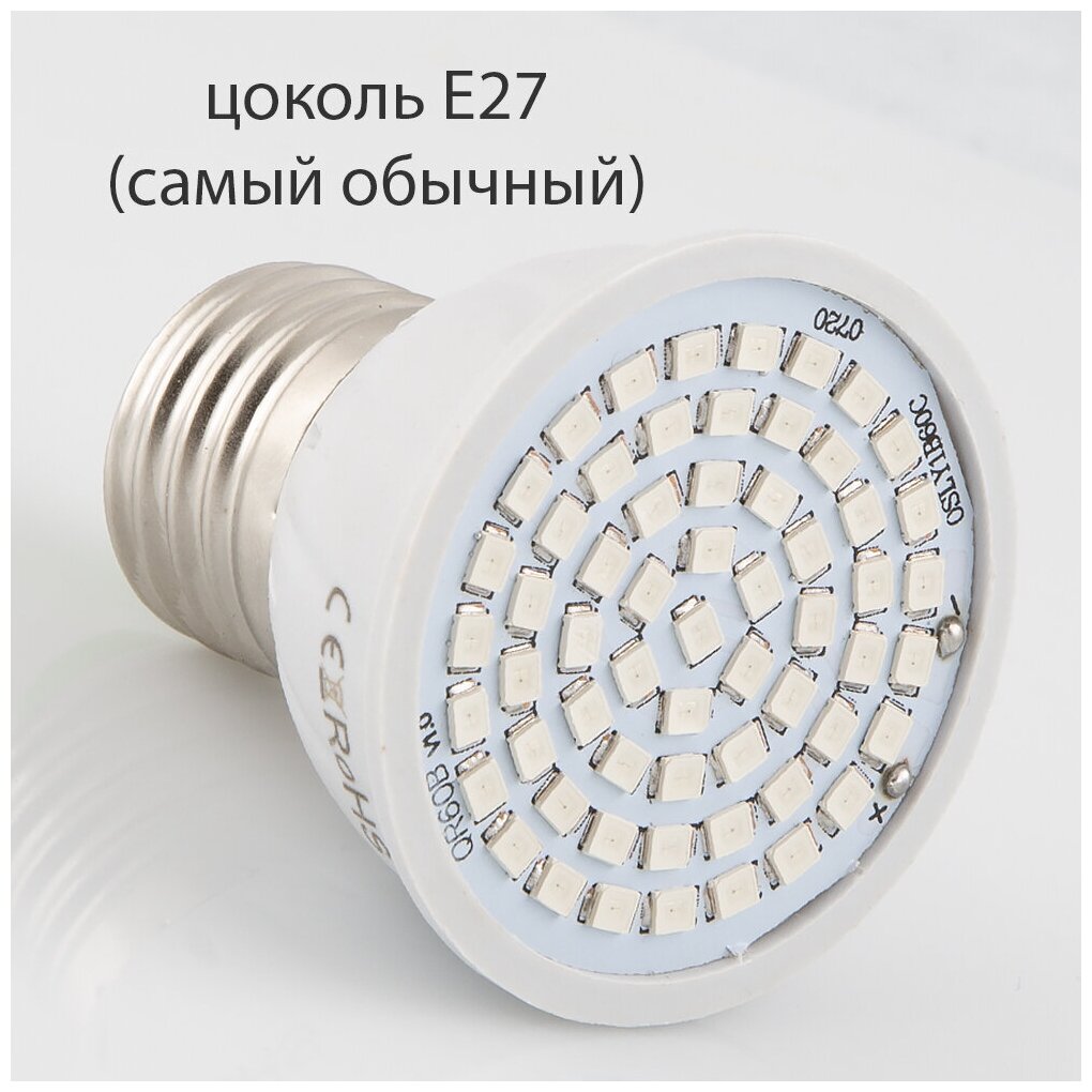 Фитолампа светодиодная Luazon Lighting, E27, 4.5 Вт, 220 В, биколорная, арт. 5350181