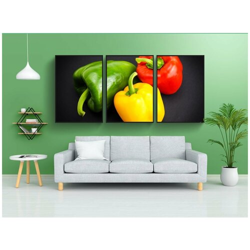 фото Набор модулных постеров для интерьера "перец, овощи, красный перец" 60x90 см. в тубусе, без рамки lotsprints