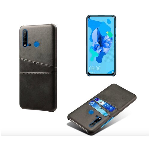 фото Чехол панель-накладка mypads для samsung galaxy m20 sm-m205f (2019) из качественной импортной кожи с визитницей с отделением для банковских карт мужской женский черный