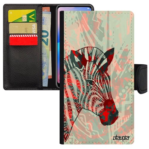 фото Противоударный чехол книжка на мобильный // apple iphone 8 // "зебра" стиль полосатая, utaupia, розовый