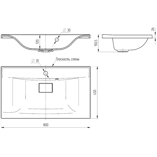 Раковина Elegante 800 мебельный раковина под модуль 80 см nest 5686b003 1072