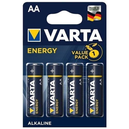 Батарейка Varta ENERGY LR6 AA BL4 Alkaline 1.5V 4шт. батарейка ergolux alkaline lr6 bl4 aa 1250mah 4шт 1488374