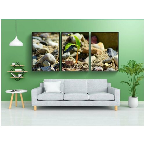 фото Набор модулных постеров для интерьера "завод, рост, росток" 60x90 см. в тубусе, без рамки lotsprints