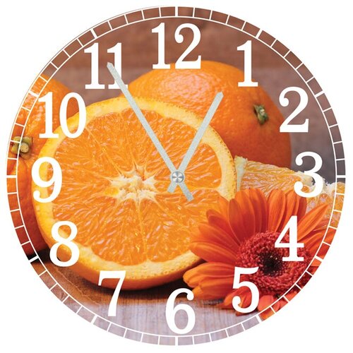 фото Svs настенные часы svs 4001322 kitchen апельсины и цветок