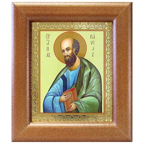 Апостол Павел, икона в широкой рамке 14,5*16,5 см апостол павел икона в деревянной рамке 12 5 14 5 см