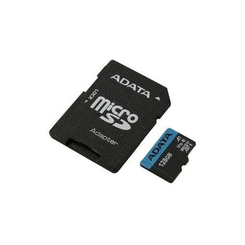 Карта памяти A-DATA 128GB microSDHC Class 10 UHS-I A1 100/25 MB/s (SD адаптер) (AUSDX128GUICL10A1-RA1)