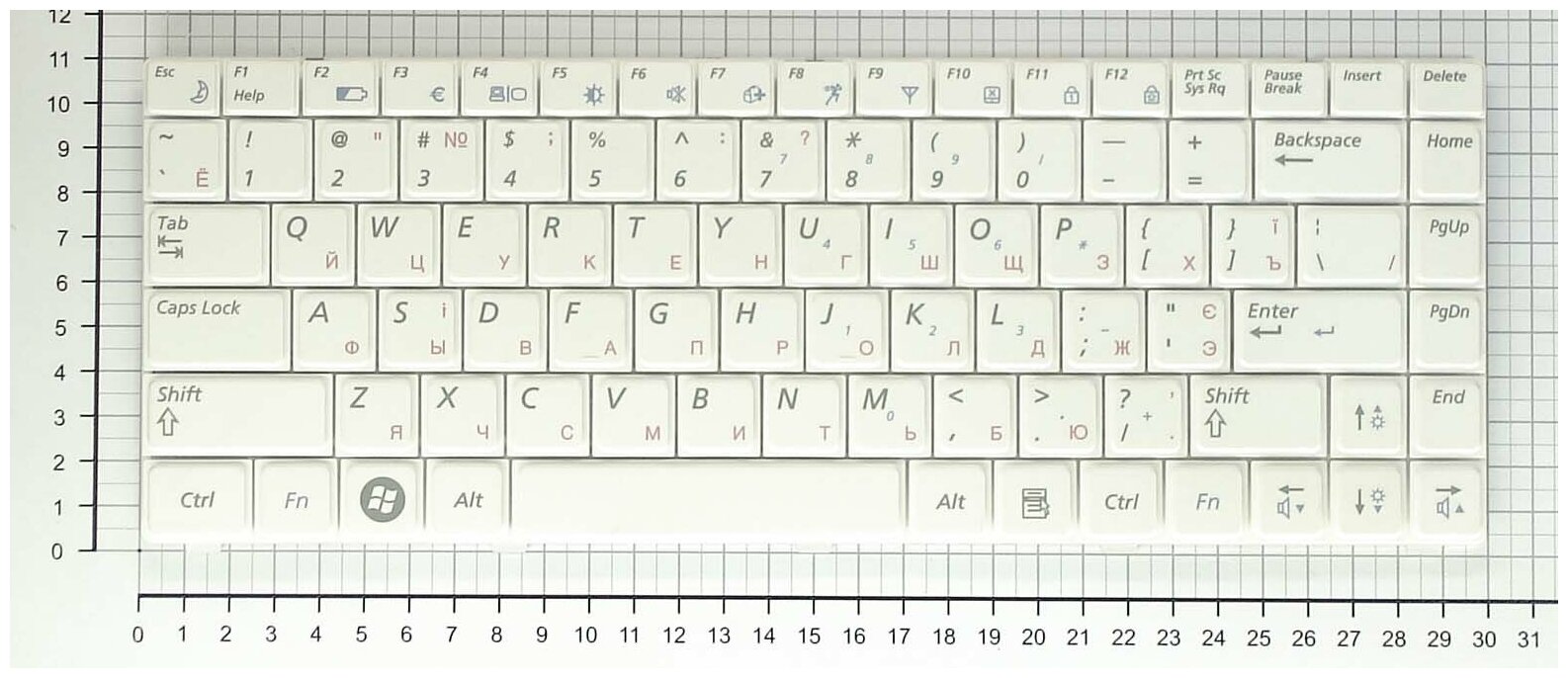 Клавиатура для ноутбука Samsumg R439 белая