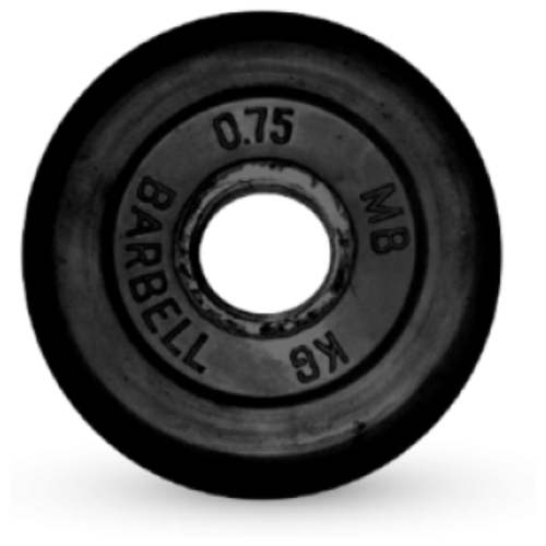 0.75 кг диск (блин) MB Barbell (черный) 26 мм. 5 кг диск блин mb barbell черный 26 мм