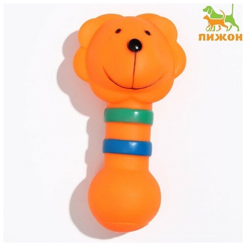 Игрушка пищащая Зоопарк для собак, 14 см, оранжевый лев