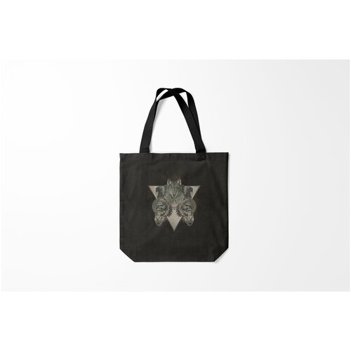 фото Сумка-шоппер / 40х40 см / звери / волки волк черепа и индейцы burnettie