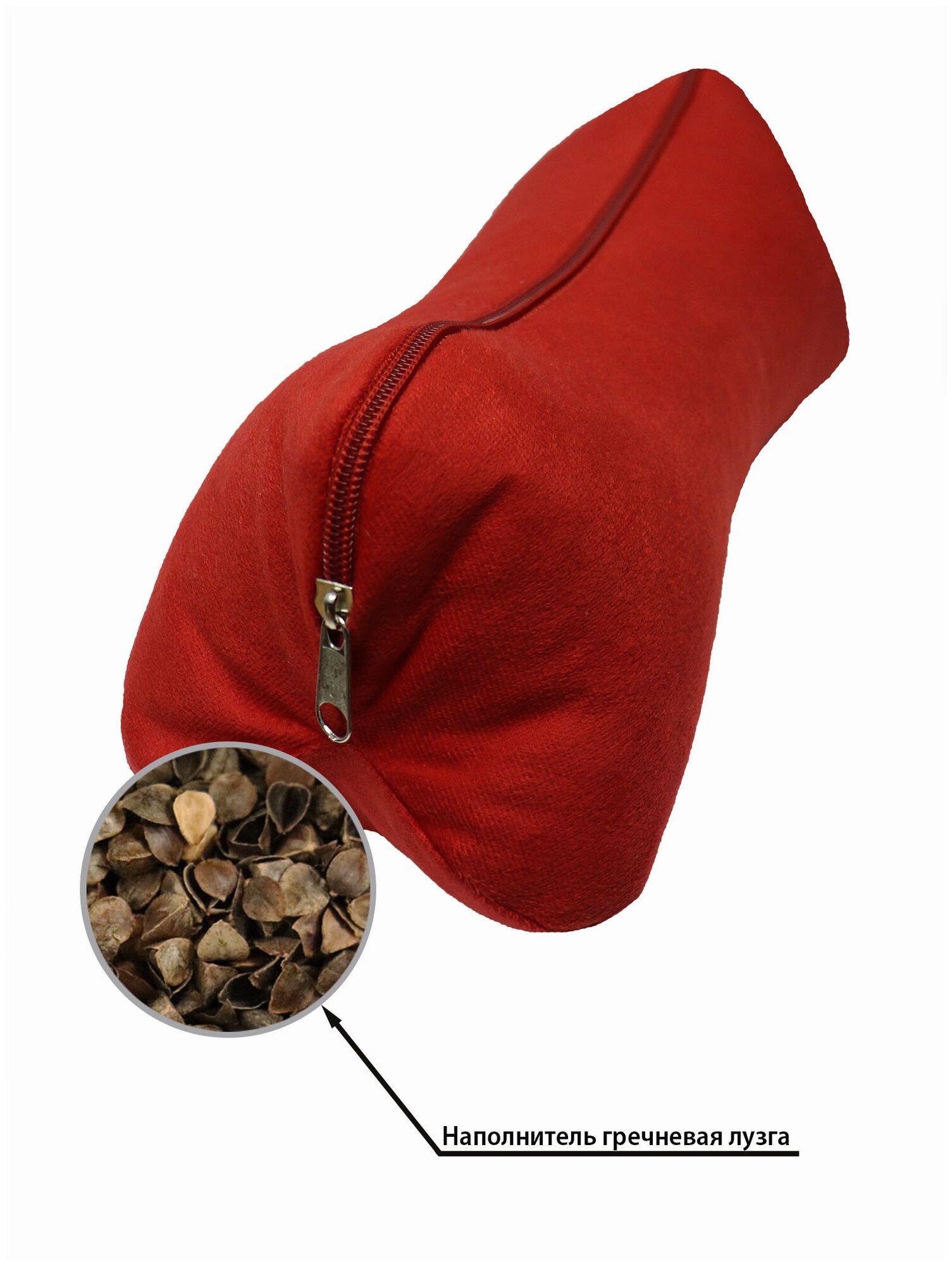 фото Полезная подушка-валик "Косточка" с гречневой лузгой