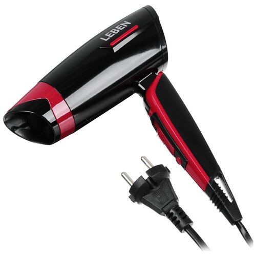 Фен для волос LEBEN 1200 Вт 2 скорости черныйрозовый 109900₽