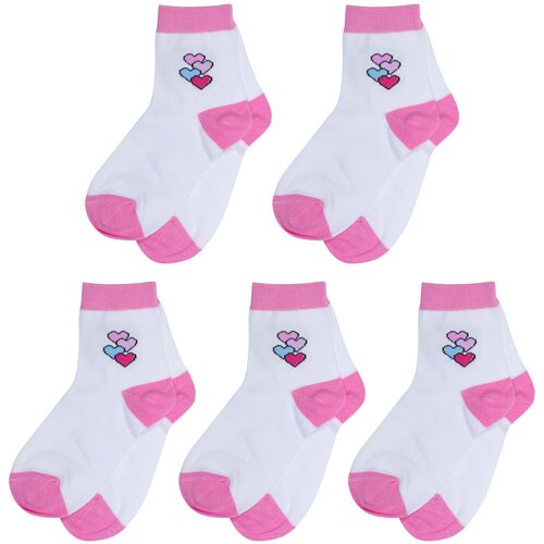 фото Комплект из 5 пар детских носков борисоглебский трикотаж №1 белые, размер 16-18