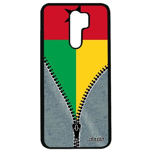фото Защитный чехол для мобильного // xiaomi redmi 9 // "флаг гвинеи бисау на молнии" патриот государственный, utaupia, серый