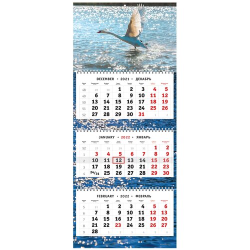 Календарь трехсекционный квартальный на 2022 год - Свободный полет
