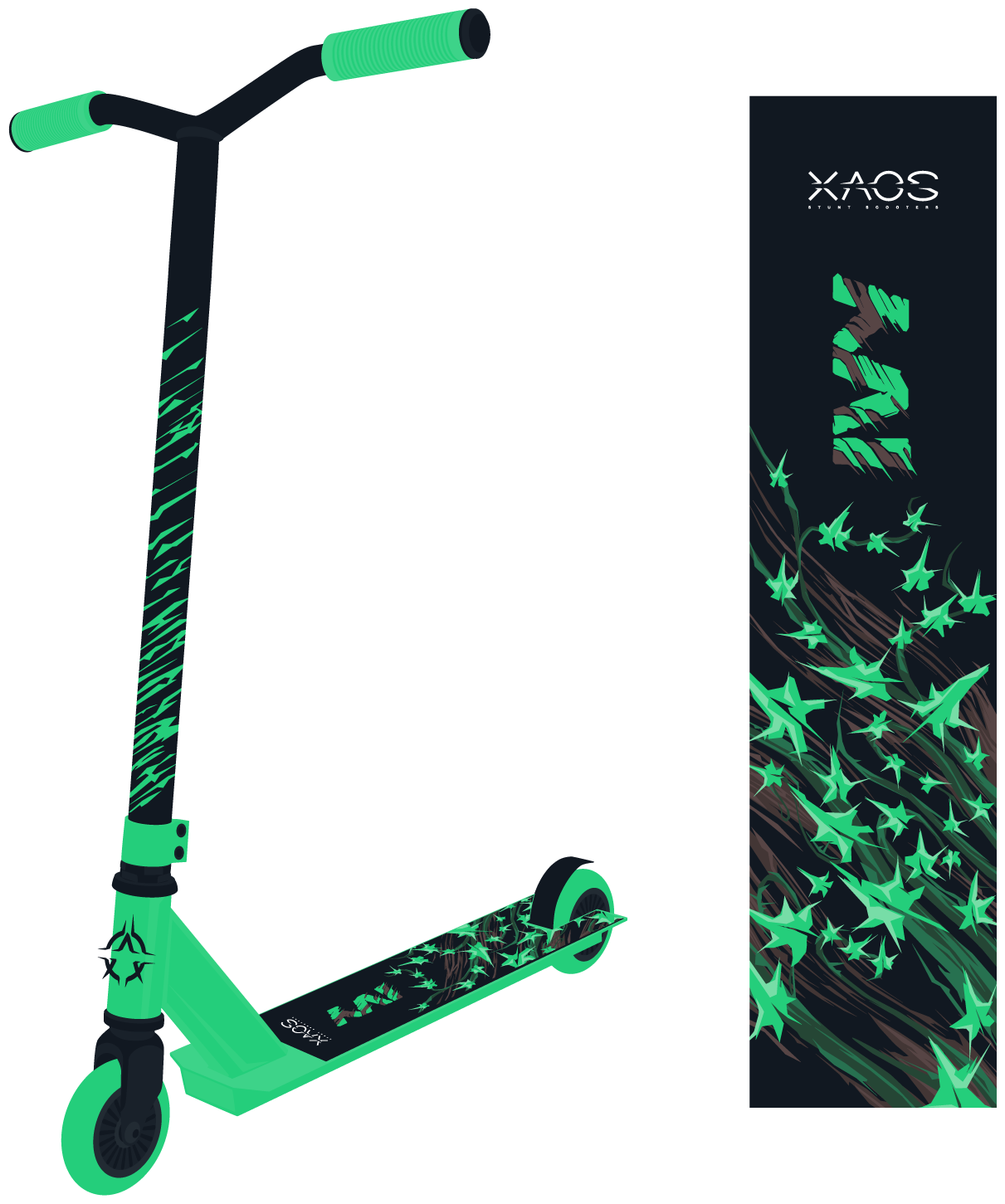 Самокат трюковый Xaos Ivy Green 100 мм