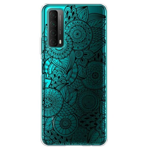 фото Силиконовый чехол "цветочная абстракция черная" на huawei p smart 2021 / хуавей п смарт 2021 case place