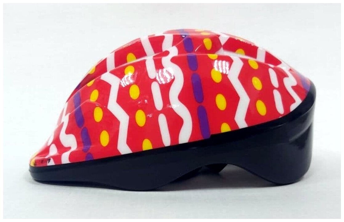 Детский шлем для самоката, скейта, роликов, красный, точки
