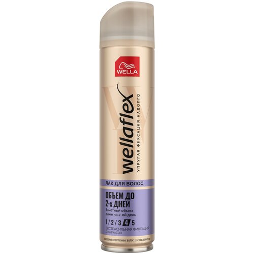 Wella Лак для волос Wellaflex Объем до 2 дней, экстрасильная фиксация, 100 г, 250 мл пенка для волос wella wellaflex объем до 2 дней экстрасильная фиксация