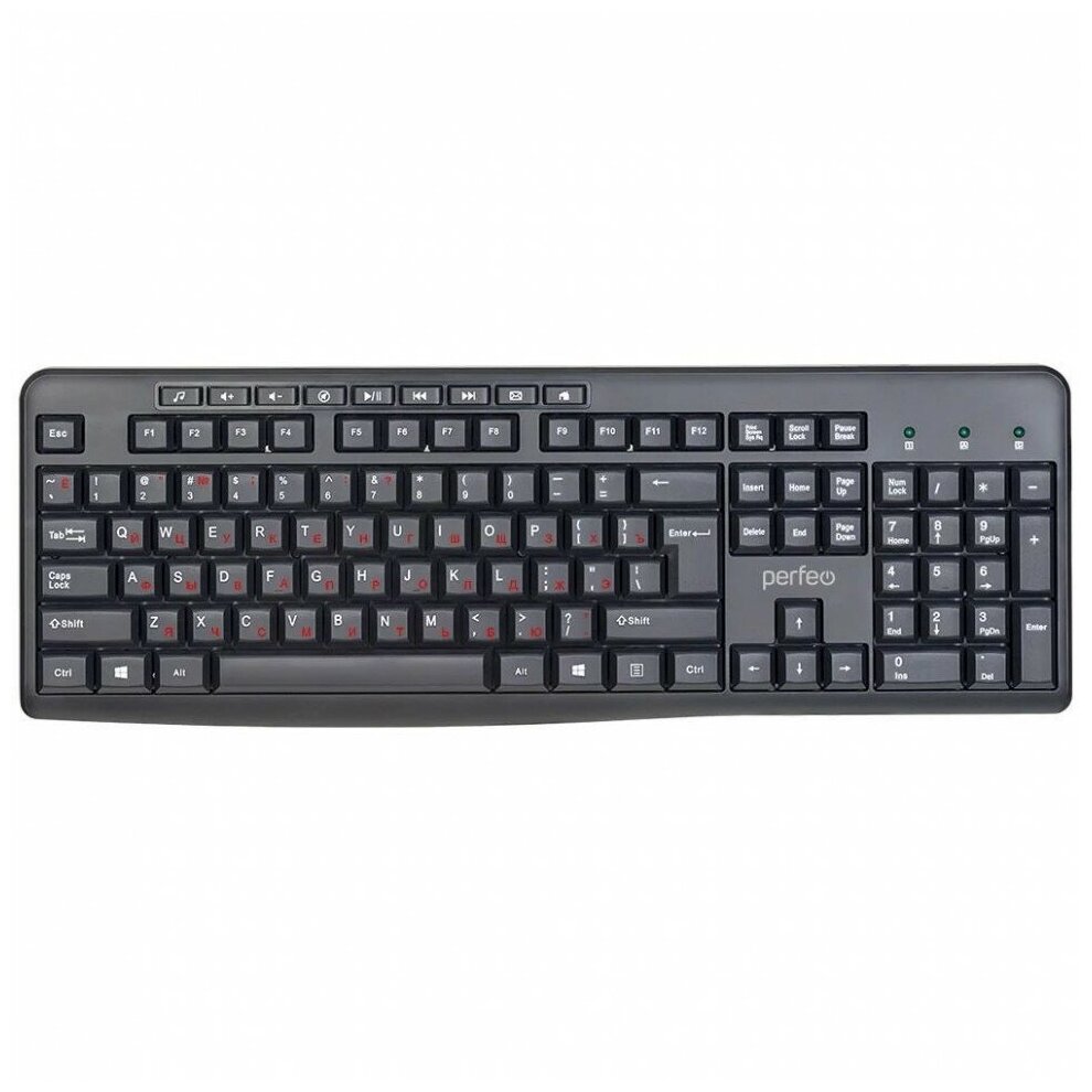 Клавиатура Perfeo PUSH стандартная USB чёрн