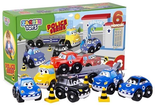 Набор машин ZARRIN TOYS Police series, J6, 10.5 см, разноцветный