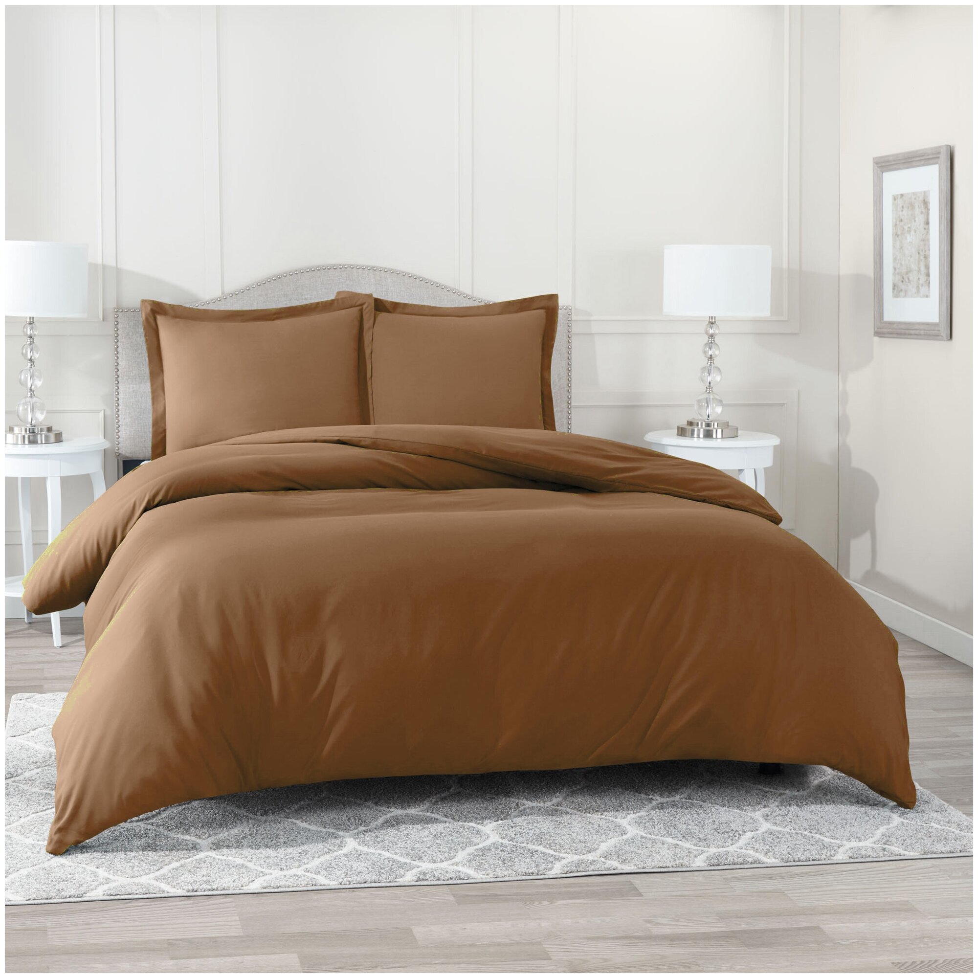 фото Пододеяльник из сатина LSO-012 кофейный Elin (кофейный)