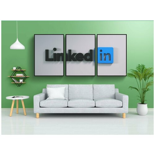 фото Набор модулных постеров для интерьера "linkedin, социальное, сеть" 60x90 см. в тубусе, без рамки lotsprints