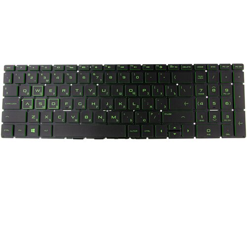 Клавиатура для HP 15-CX 15-DA 15-DB 15-CS с зеленой подсветкой p/n: NSK-XN1LN