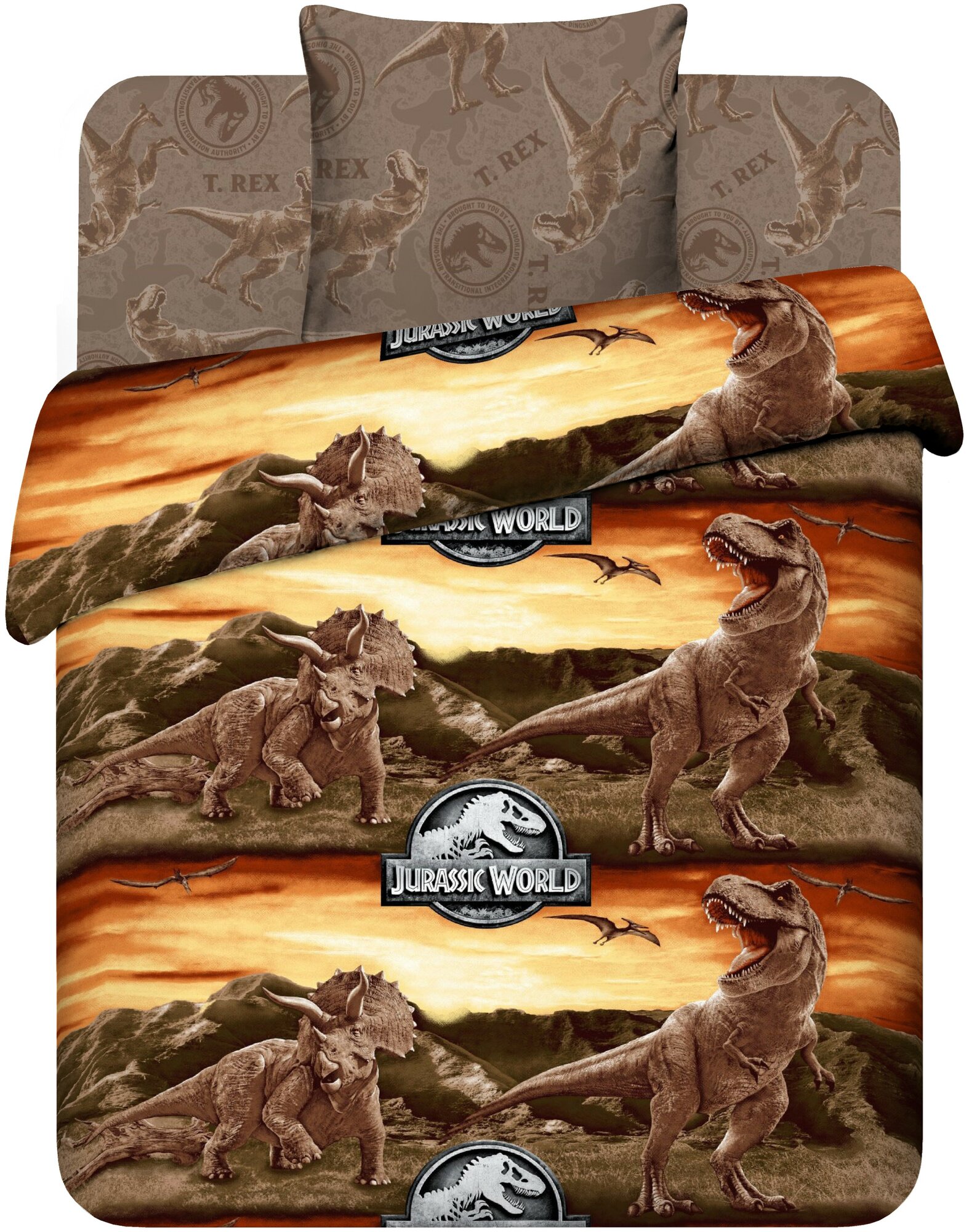 Постельное белье для детей и подростков Василек Jurassic World из поплина 100% хлопок 15 спальное наволочка 70х70 см