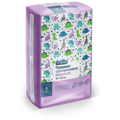 Пеленки впитывающие одноразовые ComForte, 60 см х 60 см, 5 шт.