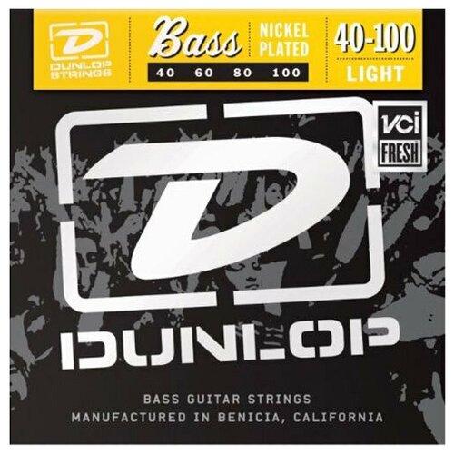 Dunlop Electric Bass Stainless Steel Light DBS40100 (40-100) струны для бас-гитары комбоусилитель для бас гитары shinobi tb 40 bass