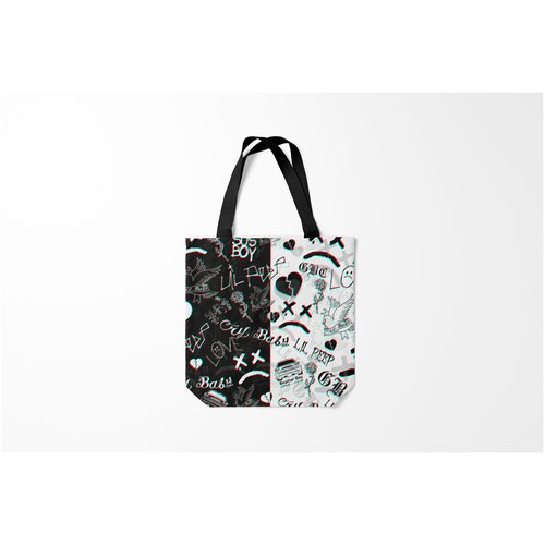 фото Сумка-шоппер / 40х40 см / rap / lil peep glitch лил пип глитч burnettie